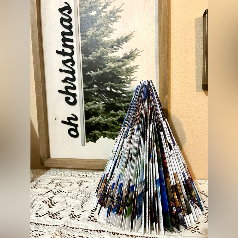 Handmade Folded Magazine Christmas Tree - Book Folding Paper Folding Origami